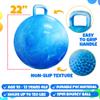 Bedwina Hopper Ball with Handle for Kids 22-inch (55cm) Bouncy Balls for Kids, Jumping Kangaroo Hippity Hop, Hopping Sit and Spin with Handle with Hand Pump, Marble Blue & White view 3