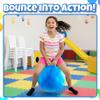 Bedwina Hopper Ball with Handle for Kids 22-inch (55cm) Bouncy Balls for Kids, Jumping Kangaroo Hippity Hop, Hopping Sit and Spin with Handle with Hand Pump, Marble Blue & White view 4