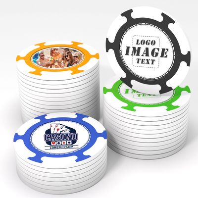 100-1000 Custom Poker Chips, Full Color Double-Sided Printing Drink Tokens with Logo/Image/Text, Personalized Drink Chips for Bar,Weddings, Events & Promotions (Green)