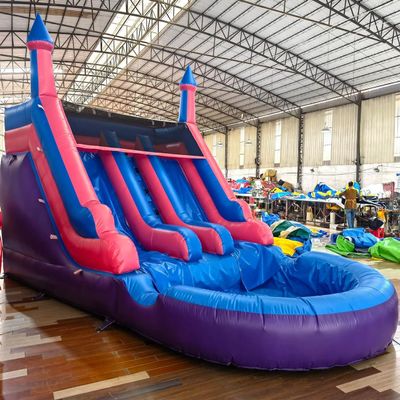 21FT(L) Commercial Grade Water Slide for Adults - Without Blower - (Doul Slide) (Heavy Duty Full PVC) (Big Water Pool), Inflatable Waterslide for Backyard, Outdoor Park,21x11x12ft