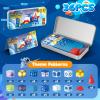 36 PCS Mini Magnetic Tiles Travel Set with Portable Iron Storage Box, STEM Learning Magnetic Building Blocks with LED Light-Up Glow in The Dark, Montessori Sensory Toys Gifts for Toddler, Boys & Girls view 2