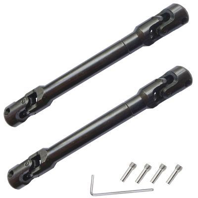 2PCS 104-139MM Universal Steel Drive Shaft Heavy-Duty Metal RC Crawler Upgrade for 1/10 Axial SCX10, SCX10-II, Redcat D90, Gen7/Pro, RC4WD GEN8.