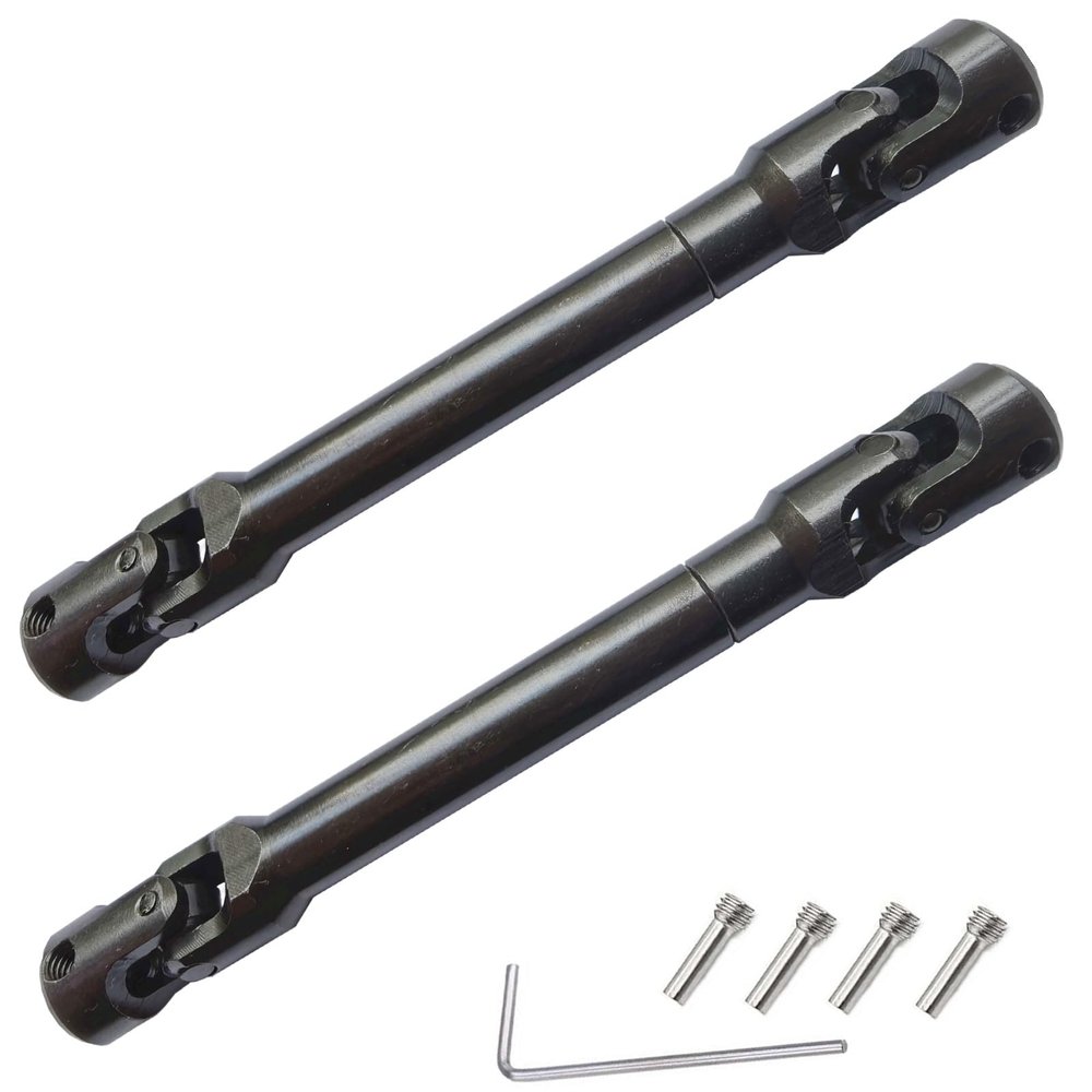 2PCS 104-139MM Universal Steel Drive Shaft  Heavy-Duty Metal RC Crawler Upgrade for 1/10 Axial SCX10, SCX10-II, Redcat D90, Gen7/Pro, RC4WD GEN8.
