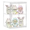 3 Pack Large Clear Acrylic Display Case for Collectibles Compatible with Labubu, Stackable Storage Box with Adjustable Layer and Magnetic Door, Dust-Proof Organizer for Figures, Home Office Supplies view 3
