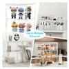3 Pack Large Clear Acrylic Display Case for Collectibles Compatible with Labubu, Stackable Storage Box with Adjustable Layer and Magnetic Door, Dust-Proof Organizer for Figures, Home Office Supplies view 4