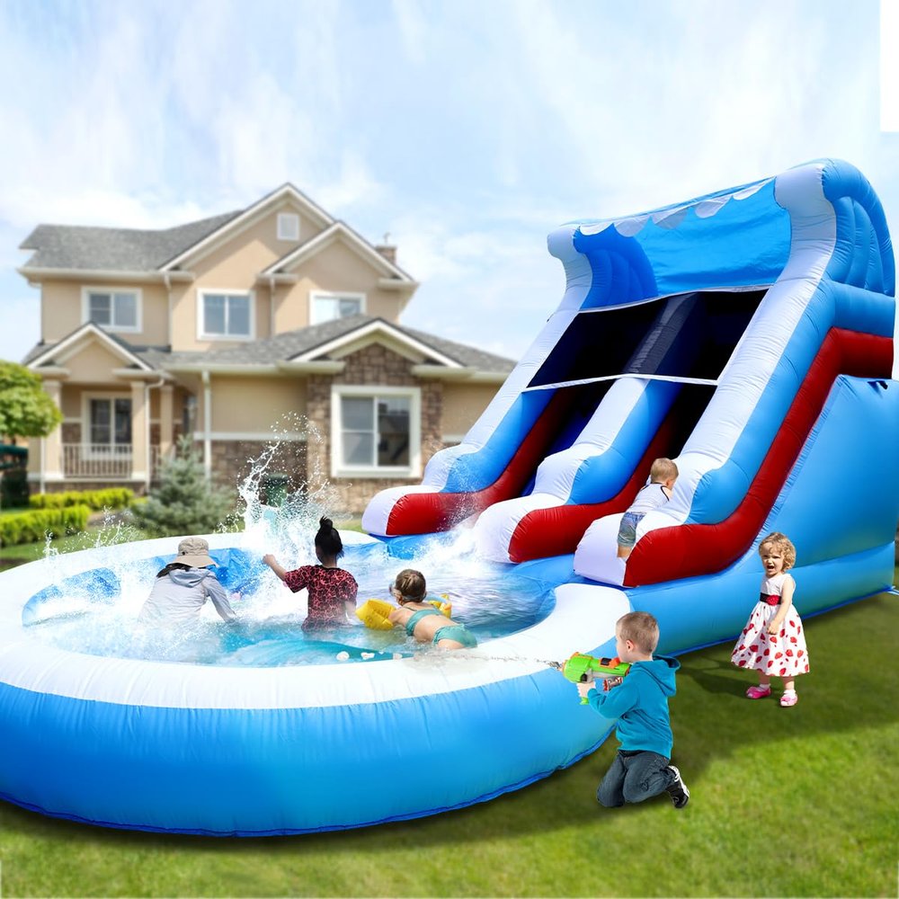 24FT(L) Commercial Water Slide Play Slide (Without Blower) 24x13x13ft
