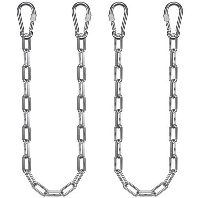2Pcs 40" (3.3 ft) Stainless Steel Hanging Chains with 4 Carabiners 1000 LB Capacity Swing Chain Extension Hammock Chains with Hooks Hardware Chain for Hanging Chair, Porch Swing, Egg Chair, Heavy Bag