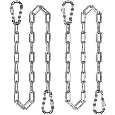 2Pcs 65" (5.4 ft) Stainless Steel Swing Chain 1000 LBs Capacity Porch Swing Chains with Hooks Hanging Chair Chains for Hammock Chairs, Swingset, Punching Bags, Egg Chairs, for Indoor and Outdoor