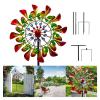 83in Garden Windmills and Spinners Metal Garden Wind Mill Color Led Changing Solar Powered Glass Ball Wind Sculpture view 1