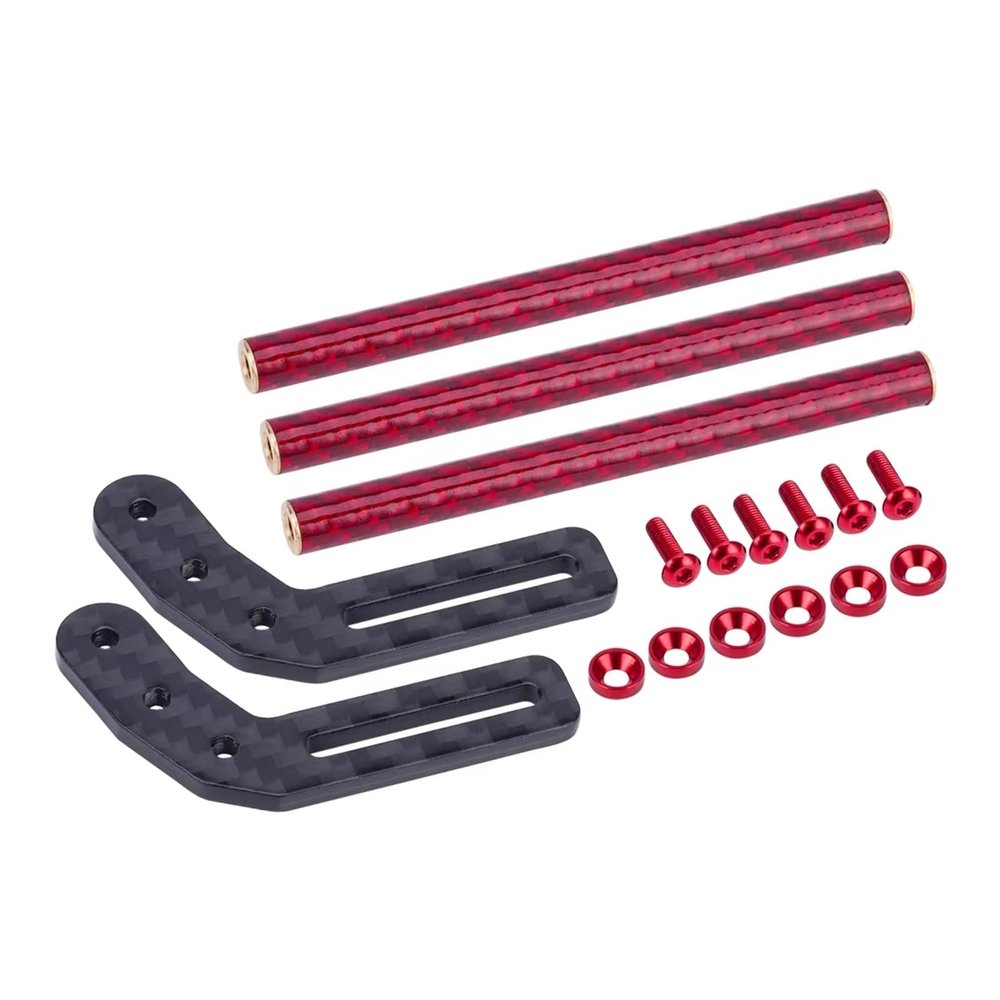 AQWBTYD RC Car Upgrade Parts Compatible with SCX10 for TRX4 for Dodge for Power for Wagon for LCG Body Front Bumper Wide 75mm for 1/10 RC Crawler(Red)
