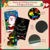 Skrajoi 12 Pack Christmas Scratch Art Party Favors for Kids - Rainbow Scratch Paper with Christmas Scratch Off Cards Easter Birthday Goodie Bags Stuffers - Winter Holiday Gifts DIY Classroom Prizes view 4