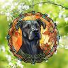 1 Pack Great Dane Dog Wind Spinner 10 Inch Stained Glass Dog Window Flowers Shape Design 3D Spinner Art Decorations for Front Door Home Yard Dog Lovers Gift for Christmas view 1