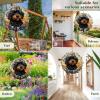 1 Pack Portuguese Water Dog Dog Hanging Wind Spinner 10 Inch Stained Glass Dog Outdoor Flowers Shape Design Metal 3D Hanging Art for Front Door Home Window Dog Mom Dad Gift for Christmas view 2
