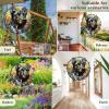 1 Pack Catahoula Leopard Dog Dog Hanging Wind Spinners 10 Inch Stained Glass Dog Balcony Flowers Shape Design Aluminum Reflective Wind Spinners for Window Porch Farmhouse Dog Lover Gift for Women Men view 2
