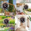 1 Pack Newfoundland Dog Hanging Wind Spinner Stained Glass Dog Outdoor Flowers Shape Design Laser Cut Metal Kinetic Art Wind Spinner for Farmhouse Front Door Window Dog Owner Christmas Women Gift view 2