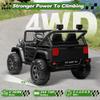 24V XL Ride on Car with Remote Control, JOYRACER 2 Seater 4WD/2WD Switchable Electric Car for Kids w/20 Inch Wide Seat, Gift Flower, 4X200W Power Car Wheels 24 Volt Big Truck for Boys Girls, Black view 4