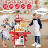 Upgrade Toy Kitchen Set for Kids Toddlers Mini Kitchen Playset with Spray Sink & Realistic Lighting Pretend Cooking Toys for 3 4 5 Year Old Girls Boys Gifts (Red) view 4