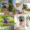 1 Pack Rottweiler Dog Wind Spinner 10 Inch Stained Glass Dog Balcony Flowers Shape Design Aluminum Metal Wind Spinners for Front Door Home Garden Dog Mom Dad Christmas Women Gift view 2