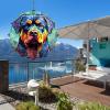 1 Pack Rottweiler Dog Wind Spinner 10 Inch Stained Glass Dog Balcony Flowers Shape Design Aluminum Metal Wind Spinners for Front Door Home Garden Dog Mom Dad Christmas Women Gift view 3