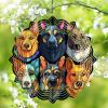 1 Pack Dog Face Dog Hanging Wind Spinner 10 Inch Stained Glass Dog Window Flowers Shape Design Art Ornament for Farmhouse Outdoor Garden Dog Lovers Gift for Christmas view 1