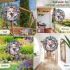1 Pack American Eskimo Dog Dog Wind Spinners 10 Inch Stained Glass Dog Farmhouse Flowers Shape Design 3D Christmas Ornament for Home Front Door Window Dog Lover Gift for Women Men view 2