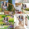 1 Pack Border Collie Dog Wind Spinner 10 Inch Stained Glass Dog Front Door Flowers Shape Design Metal Wind Spinners for Balcony Farmhouse Home Dog Owner Worth Gift view 2