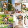 1 Pack Norwegian Lundehund Dog Hanging Wind Spinners 10 Inch Stained Glass Dog Indoor Flowers Shape Design Metal Wind Spinners for Home Outdoor Porch Dog Owner Worth Gift view 2