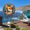 1 Pack Norwegian Lundehund Dog Hanging Wind Spinners 10 Inch Stained Glass Dog Indoor Flowers Shape Design Metal Wind Spinners for Home Outdoor Porch Dog Owner Worth Gift view 3