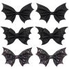6 Pcs Bat Bow Hair Clips Halloween Bat Hair Clip Goth Halloween Hair Barrettes for Women Girls, 4inch view 1