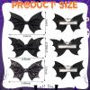 6 Pcs Bat Bow Hair Clips Halloween Bat Hair Clip Goth Halloween Hair Barrettes for Women Girls, 4inch view 3