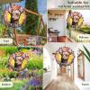 1 Pack American Hairless Terrier Dog Wind Spinners 10 Inch Stained Glass Dog Porch Flowers Shape Design Metal 3D Hanging Art for Indoor Yard Window Dog Owner Worth Gift view 2