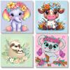TOSTOG 4 Pack Paint by Number for Kids with Wooden Frame, DIY Animals Paint by Numbers for Kids Ages 8-12, Acrylic Oil Painting Kits Easy Paint by Number for Gift Home Wall Decor 8in X 8in view 1