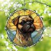 1 Pack Border Terrier Dog Hanging Wind Spinners 10 Inch Stained Glass Dog Indoor Flowers Shape Design 3D Hanging Wind Spinner for Garden Home Front Door Dog Mom Dad Gift for Women Men view 1