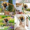1 Pack Border Terrier Dog Hanging Wind Spinners 10 Inch Stained Glass Dog Indoor Flowers Shape Design 3D Hanging Wind Spinner for Garden Home Front Door Dog Mom Dad Gift for Women Men view 2