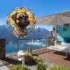 1 Pack Border Terrier Dog Hanging Wind Spinners 10 Inch Stained Glass Dog Indoor Flowers Shape Design 3D Hanging Wind Spinner for Garden Home Front Door Dog Mom Dad Gift for Women Men view 3