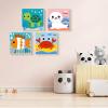 TOSTOG 4 Pack Paint by Number for Kids with Wooden Frame, DIY Cute Sea Animals Paint by Numbers for Kids Ages 4-8, Acrylic Oil Painting Kits Easy Paint by Number for Gift Home Wall Decor 8in X 8in view 2
