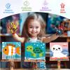 TOSTOG 4 Pack Paint by Number for Kids with Wooden Frame, DIY Cute Sea Animals Paint by Numbers for Kids Ages 4-8, Acrylic Oil Painting Kits Easy Paint by Number for Gift Home Wall Decor 8in X 8in view 3
