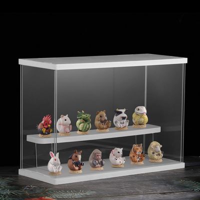 Action Figure Display Cube With Clear Acrylic Panels, Countertop Dustproof Storage Box With Door, Showcase For Mini Figurines And Models