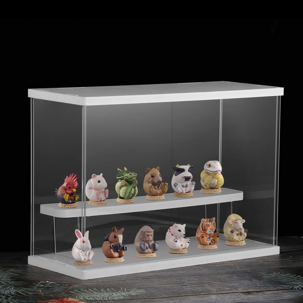 Action Figure Display Cube With Clear Acrylic Panels, Countertop Dustproof Storage Box With Door, Showcase For Mini Figurines And Models