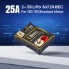 25A Mini Brushed ESC for 1/18 TRX4M Axial SCX24 RC Crawler Upgrade, 2-3s LiPo Micro RC ESC (Black) view 3