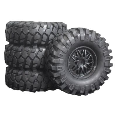 4pcs Rubber Tires & for SCX10 90046 Model Buggy Black