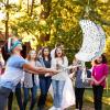 Abilat Silver Foil Moon Pinata with Stick and Blindfold Pull String Moon Pinata for Kids Birthday Party Decorations Baby Shower Gender Reveal Party Supplies view 4