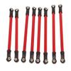 8 Car Front Rear Rods for SCX10 90046 90047, Red view 1
