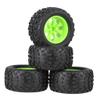 4Pack 125mm Rubber Tires 12mm Hex for 94108 94188 Car Green view 1