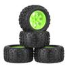 4Pack 125mm Rubber Tires 12mm Hex for 94108 94188 Car Green view 2