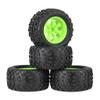 4Pack 125mm Rubber Tires 12mm Hex for 94108 94188 Car Green view 4