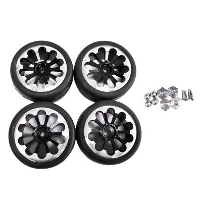 1/10 Scale Crawler Wheel Rim & Tires - 4, Black