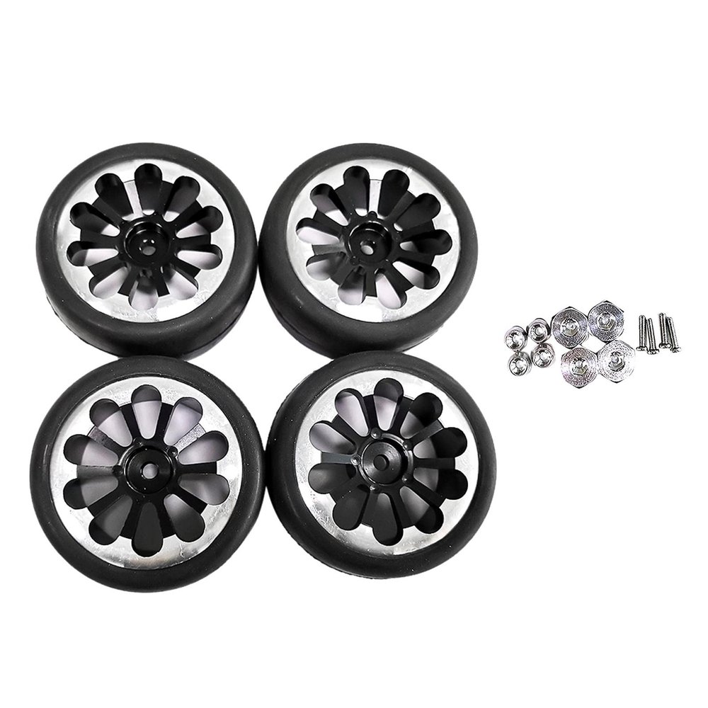 1/10 Scale Crawler Wheel Rim & Tires - 4, Black