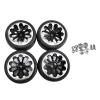 1/10 Scale Crawler Wheel Rim & Tires - 4, Black view 1