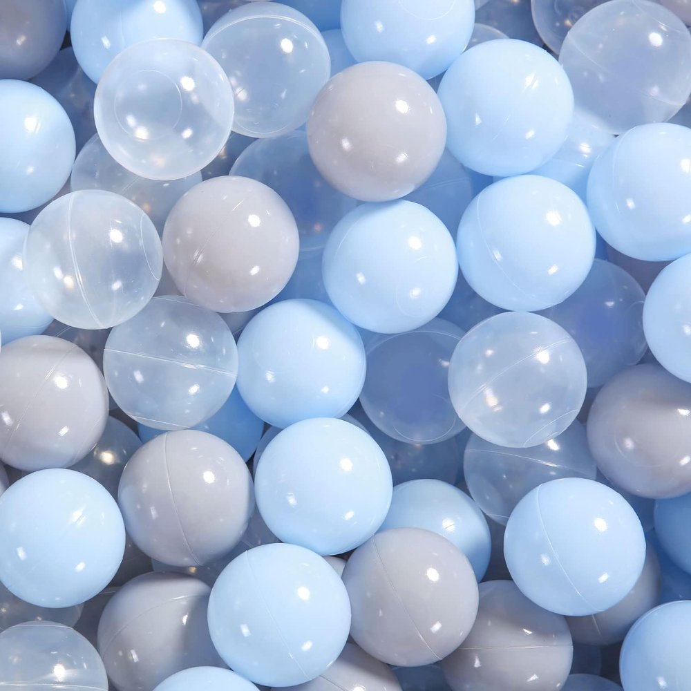 Heopeis Ball Pit Balls Pack of 200 - Round Set BPA Free Phthalate Free Non-Toxic Crush Proof Play Balls Soft Plastic Balls for Toddlers Baby Kids Birthday Pool Tent Party